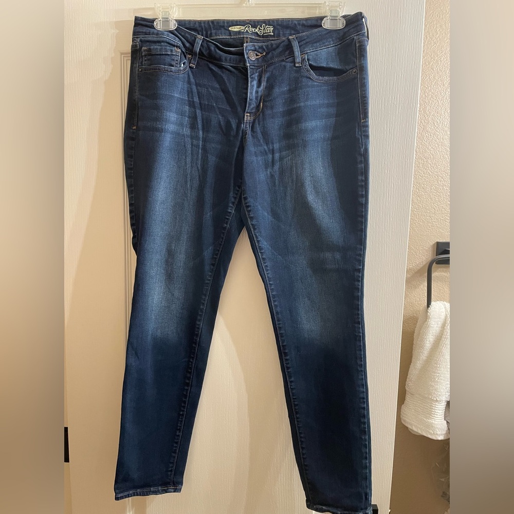 Old Navy Rockstar Blue Denim Jeans Size 14